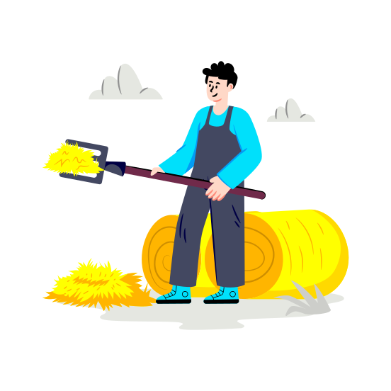 Agriculture Worker, Farmer, Gardener, Countryman, Peasant, illustration