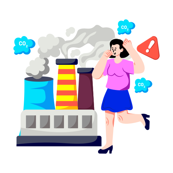 Air Pollution, Air Smoke, Factory Smoke, Air Contamination, Environmental Pollution illustration