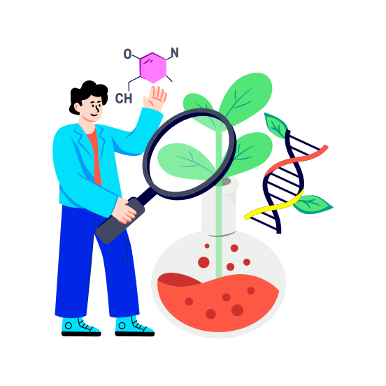 Botanical Flask, Experiment, Lab Apparatus, Lab Test, Science illustration