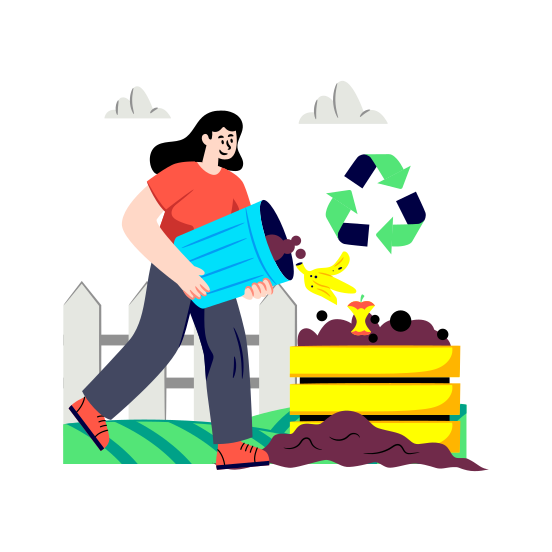 Composting, Fertilizer, Soil Recycling, Farming, Agriculture illustration