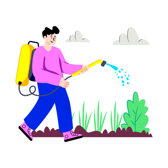Farmer Spraying, Crop Sprayer, Pesticide, Insecticide Spray, Fumigation illustration