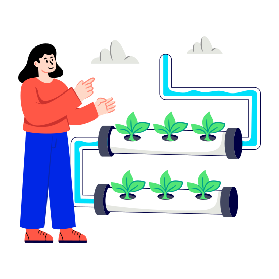 Hydroponic, Agriculture, Farming, Gardening, Growing Plants, illustration