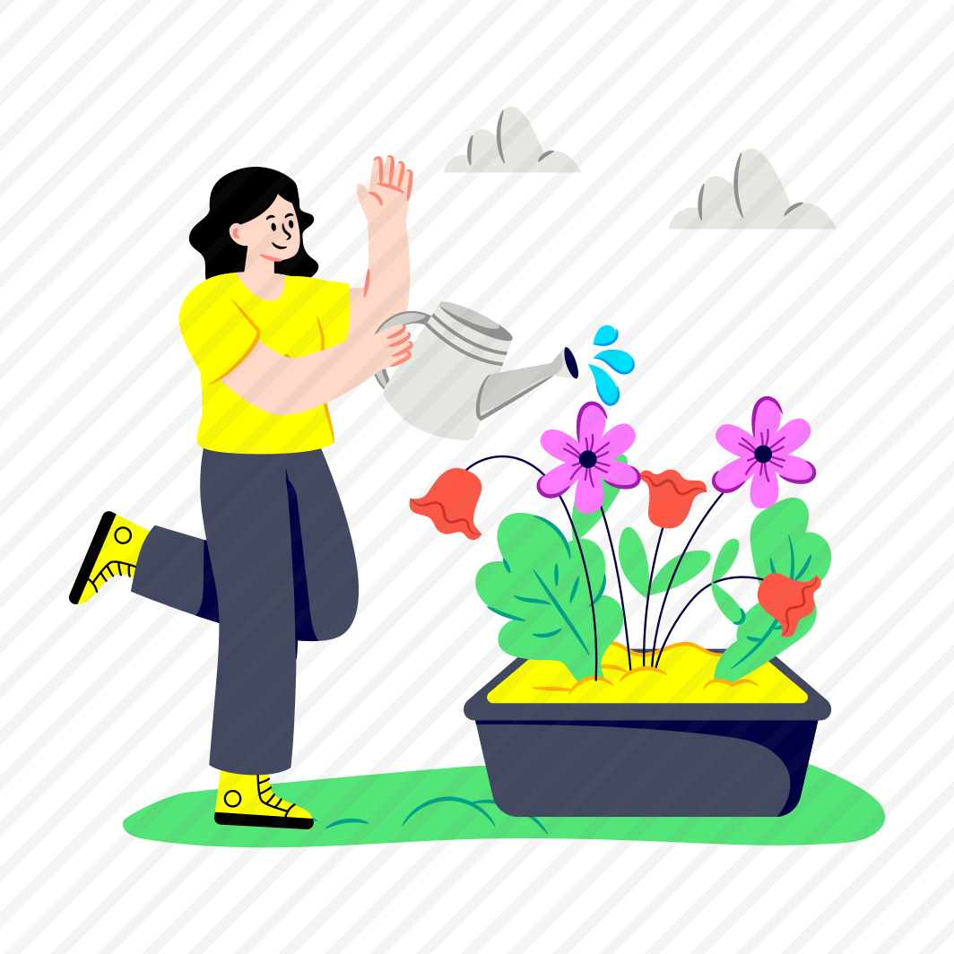Watering Flowers, Gardening, Plant Watering, Potted Plant, Gardener, preview