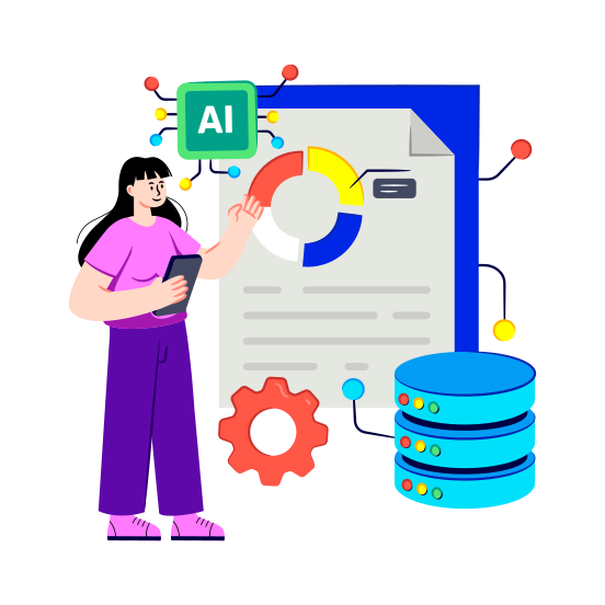 Ai Data Management, Data Setting, Data Development, Big Data, Artificial Intelligence illustration