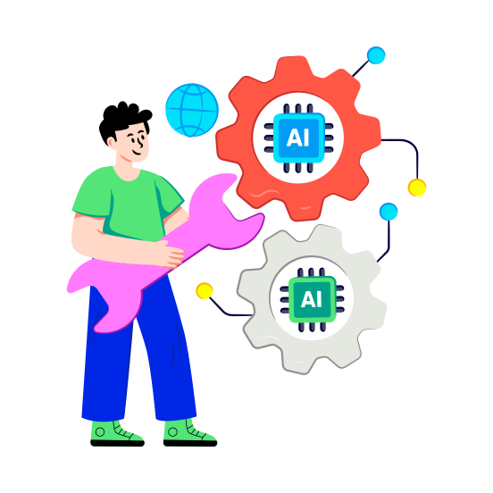 Ai Development, Ai Management, Processor Setting, Processor Management, Microchip, illustration