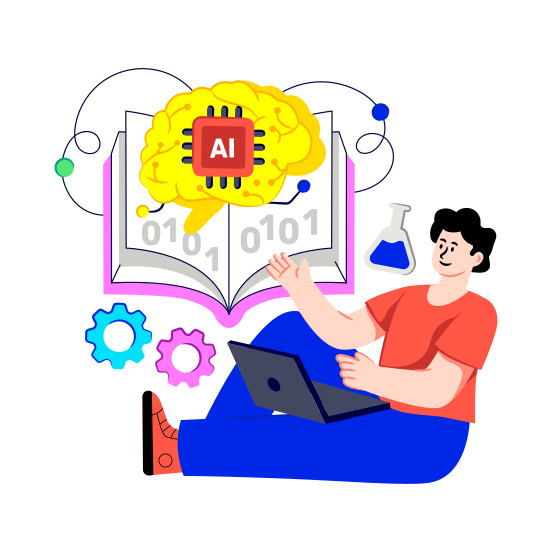 Ai Education, Ai Learning, Artificial Intelligence, Ai Technology, Science Study illustration