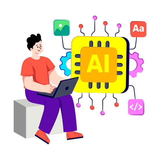 Ai Processor, Artificial Intelligence, Microchip, Microprocessor, Ai Technology, illustration