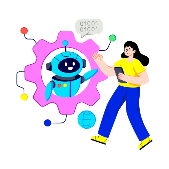 Binary Chat, Binary Message, Binary Text, Binary Code, Binary Data illustration