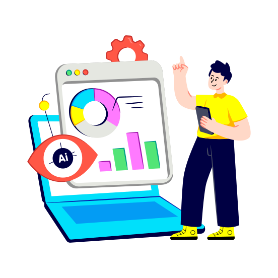Data Monitoring, Data Visualization, Data Analytics, Infographic, Statistics illustration