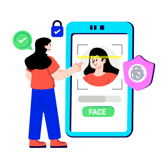 Face Recognition, Image Recognition, Profile Recognition, Face Scanner, Profile Scanning illustration