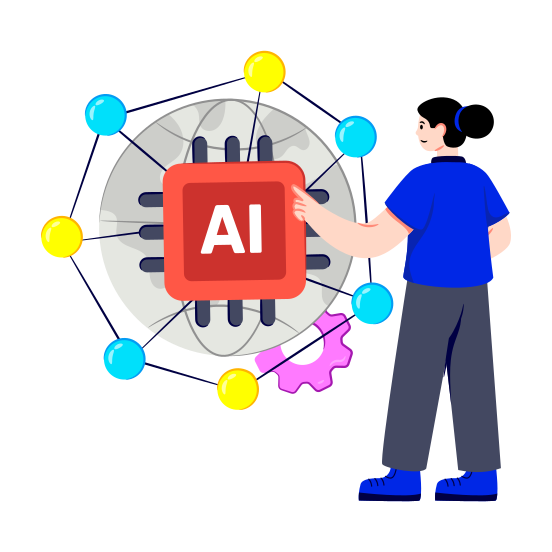 Global Connectivity, Global Network, Ai Technology, Artificial Intelligence, Ai Network illustration