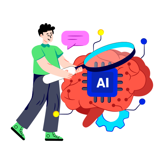 Mind Analysis, Mind Exploration, Brain Analysis, Ai Brain, Artificial Intelligence illustration