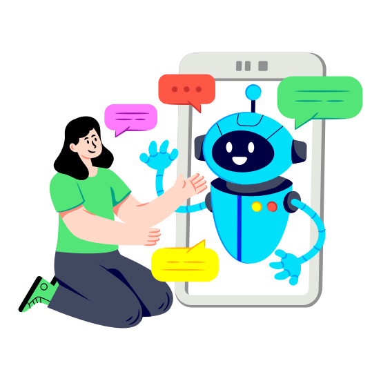 Talkbot Application, Chatbot, Artificial Intelligence, Ai Interaction, Human Robot Communication illustration
