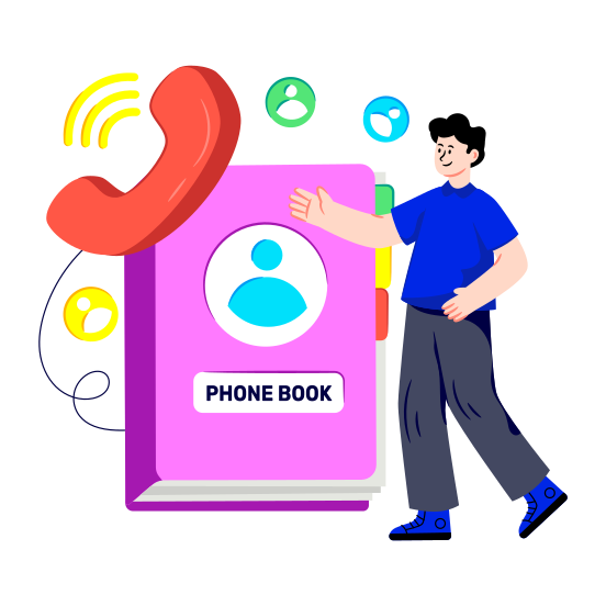 Contact Book, Phonebook, Address Book, Booklet, Contact Diary, illustration