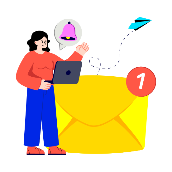 Email Notification, Unread Email, New Email, Inbox, Send Email illustration