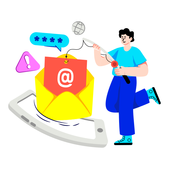 Email Phishing, Email Spoofing, Cybercrime, Cyber Attack, Email Hacking illustration