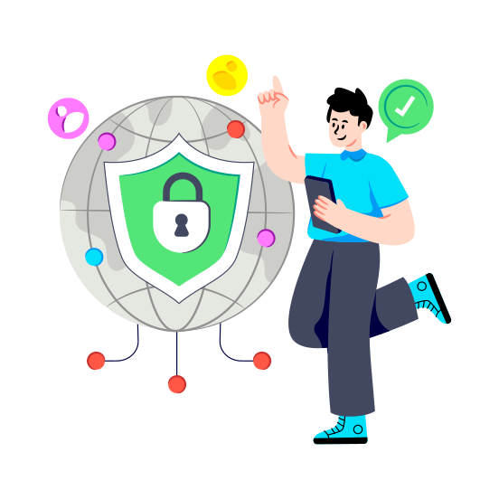 Network Security, Network Protection, Network Safety, Secure Network, Secure Connection, illustration