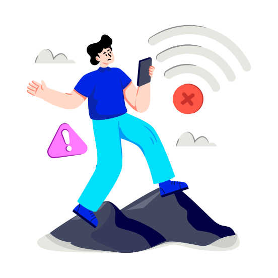 No Internet, No Network, No Signal, Network Issues, Internet Problem, illustration