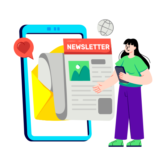 Online News, Newspaper, Newsletter, Print Media, Online Report illustration