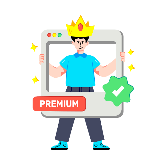 Premium Person, Privilege Member, Vip Member, Premium User, Premium Member illustration