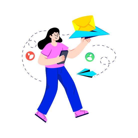 Send Email, Send Letter, Send Mail, Correspondence, Send Message illustration