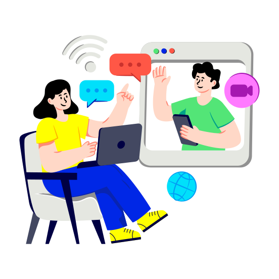 Video Call, Video Chat, Video Message, Video Communication, Live Chat, illustration