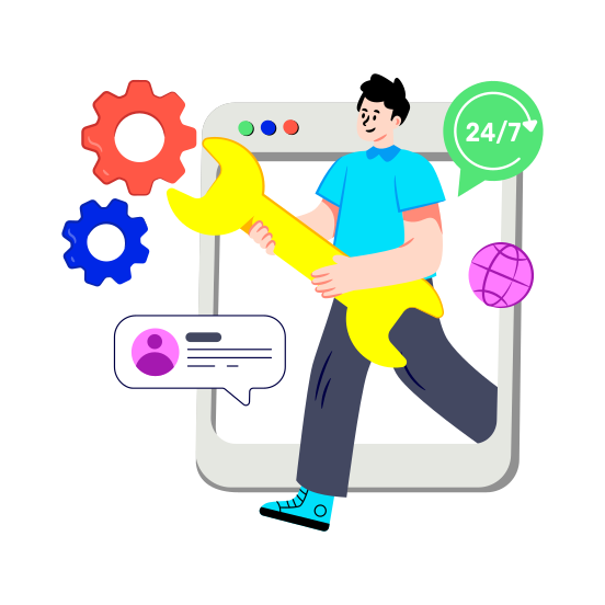 Website Development, Website Maintenance, Website Repair, Web Repair, Web Setting illustration