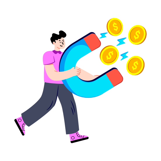 Attract Money, Attract Cash, Attract Dollar, Appeal Money, Appeal Cash, illustration