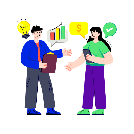 Business Conversation, Business Discussion, Business Negotiation, Business Chatting, Business Communication,,icons illustration