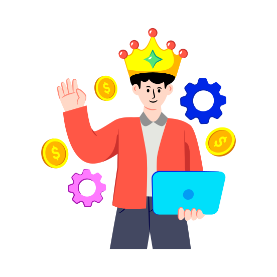 Business King, Successful Businessman, Successful Businessperson, Business Manager, Business Development, illustration