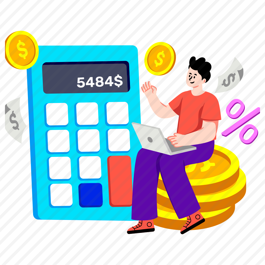 Financial Calculation, Arithmetic, Mathematics, Accounting, Money Calc,,icons preview