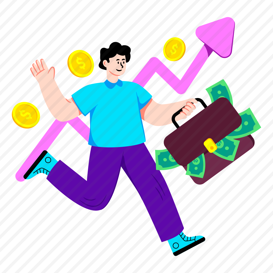 Financial Growth, Business Growth, Financial Progress, Infographic, Happy Businessman preview