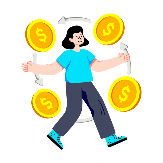 Financial Rotation, Money Rotation, Cash Rotation, Financial Flow, Economy Rotation, illustration