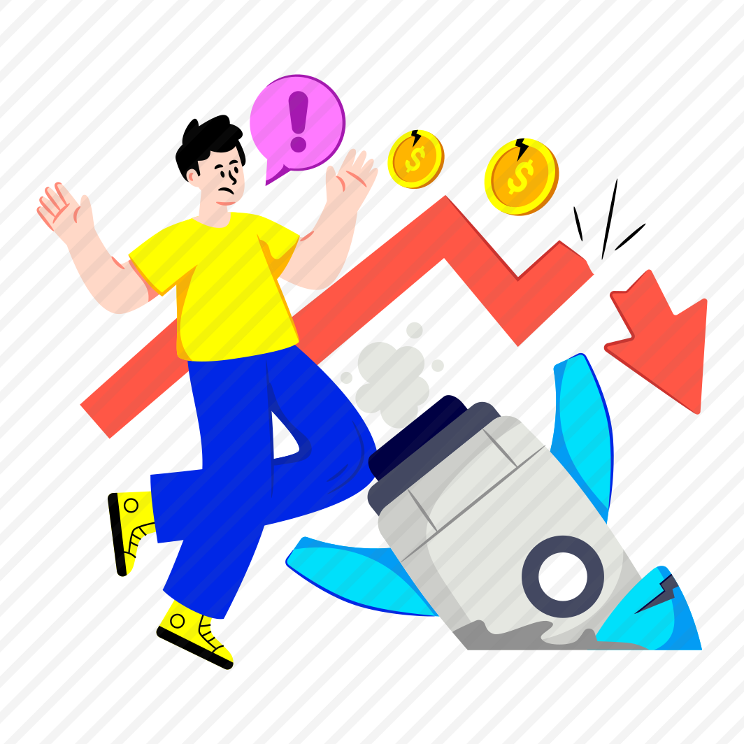 Startup Crisis, Startup Fail, Startup Recession, Business Loss, Financial Downfall preview