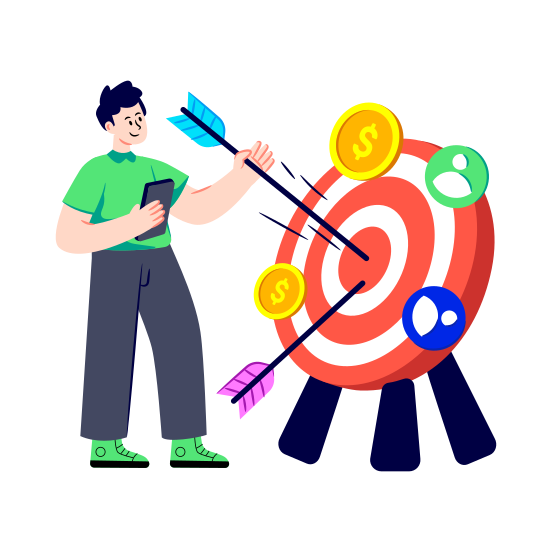 Target Marketing, Target Users, Headhunting, Financial Target, Business Target illustration