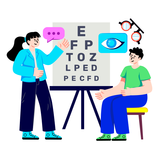 Eye Test, Vision Test, Eye Chart, Optical Test, Vision Chart illustration