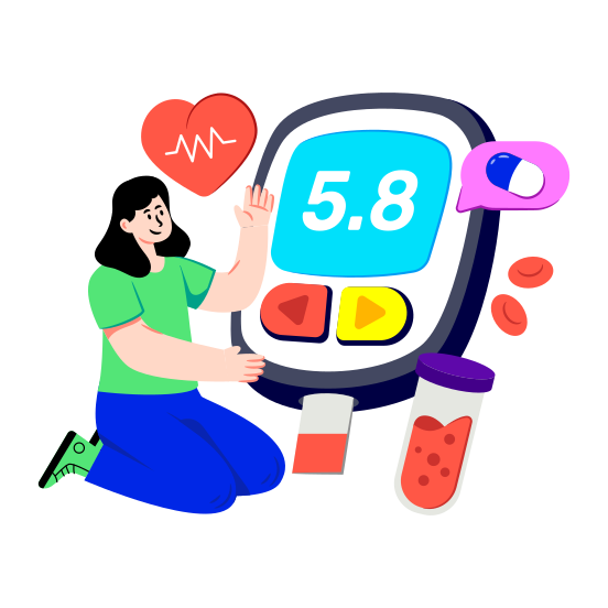 Glucometer, Sugar Test Machine, Blood Checker, Medical Apparatus, Diabetic Test illustration