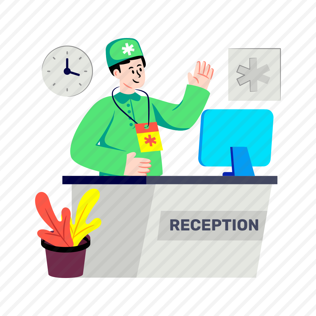 Hospital Reception, Reception Desk, Info Table, Info Desk, Front Desk preview
