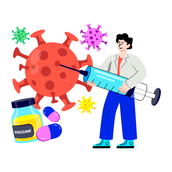 Injection, Syringe, Immunization, Covid Vaccine, Medical Treatment, illustration