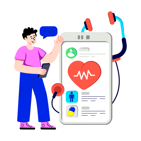 Medical App, Healthcare App, Mobile Medical App, Online Healthcare, Online Medication illustration