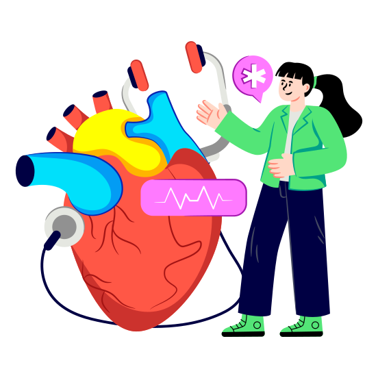 Medical Checkup, Health Checkup, Heart Checkup, Cardiology, Cardiogram illustration