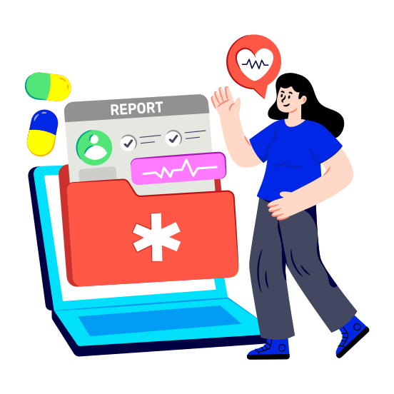 Medical Folder, Medical Document, Medical Doc, Medical File, Medical Archive illustration