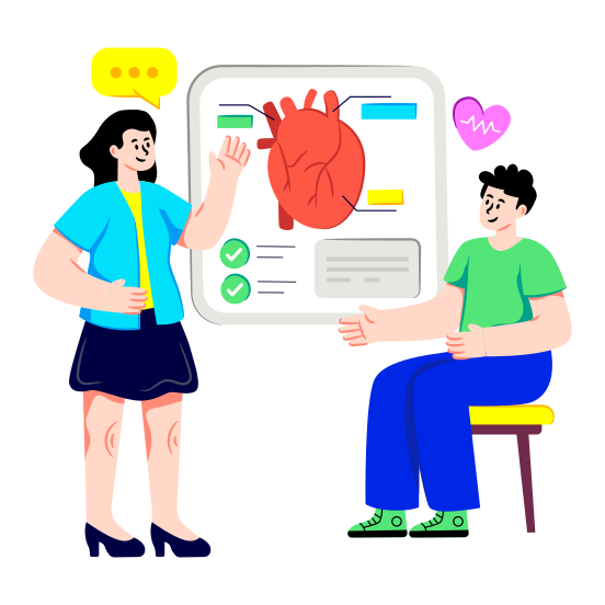 Medical Presentation, Heart Presentation, Cardiac Presentation, Doctor Discussion, Doctor Negotiation, illustration