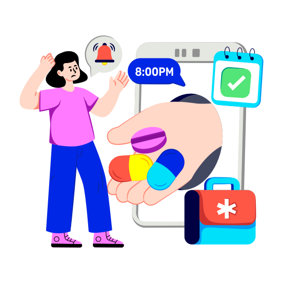 Medicine Time, Pills, Tablets, Capsules, Lozenge illustration