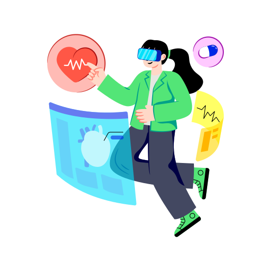 Metaverse Medical, Vr Medical, Virtual Reality Medical, Vr Simulation, D Technology illustration