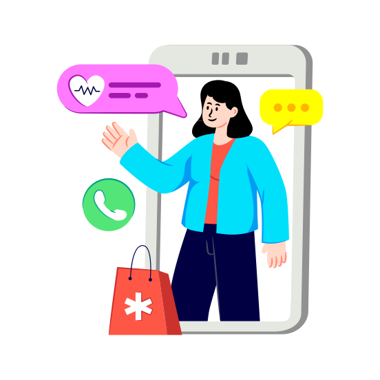 Online Doctor Consultation, Online Physician, Online Surgeon, Online Medical Consultant, E Doctor illustration