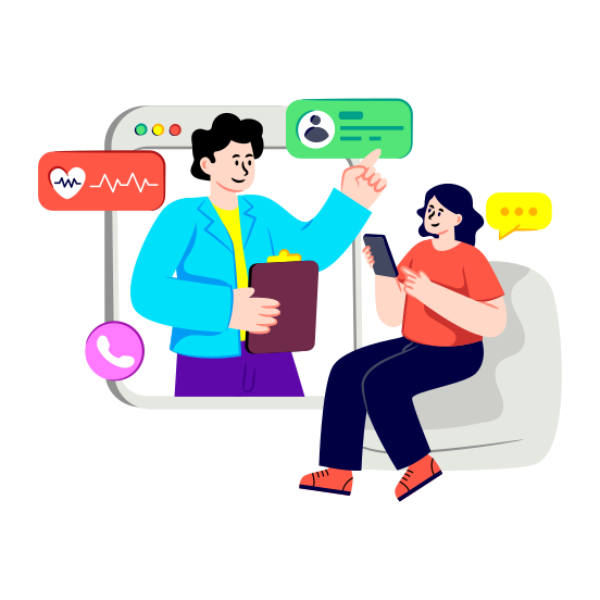 Online Doctor, Online Physician, Online Doctor Discussion, Online Medical Consultant, E Doctor illustration