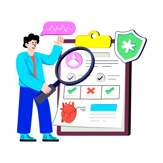 Search Patient, Patient Report Analysis, Patient Exploration, Search Report, Medical Analysis illustration