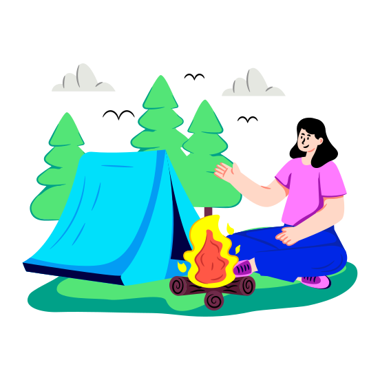 Camping, Campsite, Temporary Residence, Accommodation, Camping Tent, illustration