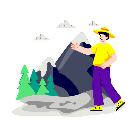 Hiker, Traveler, Adventurer, Tourist, Mountaineer, illustration